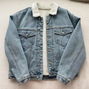 Blue Jean Jacket with Fur Inside